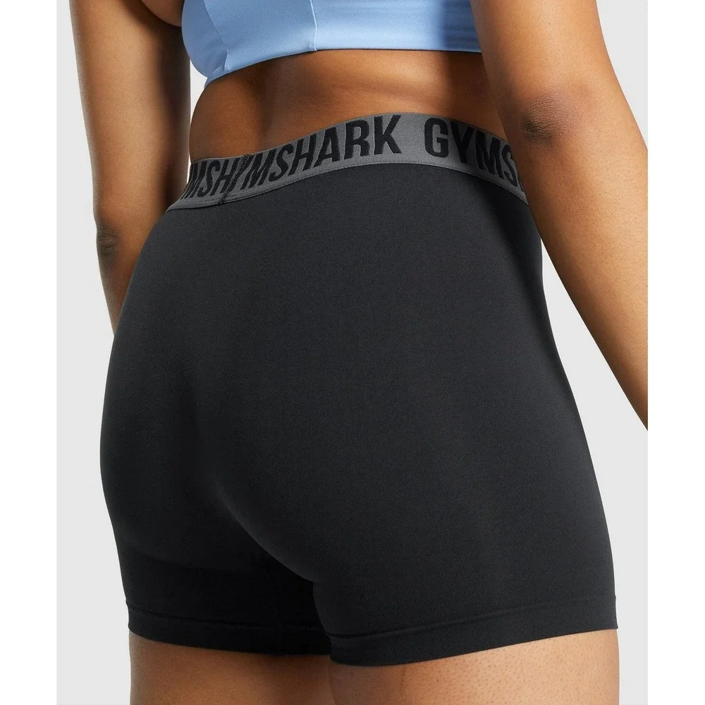 Gymshark Training Shorts Black Logo Gym Workout Fitness Activewear Womens Small